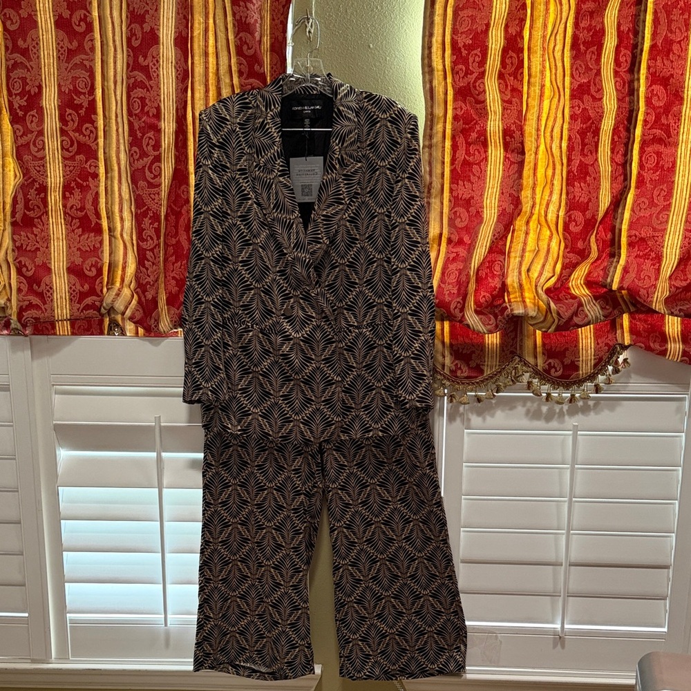 Adrienne Landau “Onyx Collection” Black and Gold Suit